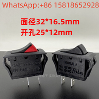 5pcs HONGJU R Boat-shaped Rocker Switch R-2-110-D0N-BBR 2-pin 2-position Dual-colour Switch