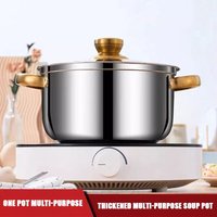 Durable Stainless Steel Stockpot Thickened Deepened Induction Pot with Lid Stock Pot Oven, Gas and Dishwasher Safe