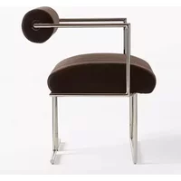Bauhaus Esszimmerstuhl, 48 cm Sitzhöhe, Designer-Stühle mit moderner Rückenlehne aus Edelstahl, für Zuhause, Schlafzimmer, Wohnzimmer, Möbel
