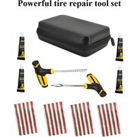 Powerful Glue Tire Repair Tool Set - Quick Car/Bike Tire Patch Kit, Easy to Use