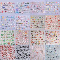 30pcs/Lot Enamel Charm Random Mix Cute Pendant Heart Flower Animal Plant Metal Oil Drop Charms For Jewelry Making Supplies Bulk