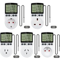 Digital Temperature Controller Outlet With Timer Switch Heating Cooling Timer Socket Thermostat AC 110V~230V EU/US/FR/UK/AU Plug