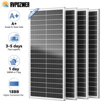 RVPOZWER 12.8V 100W Rigid Solar Panel 18BB N-Type Solar Cells Monocrystalline Silicon Waterproof Solar Panel Camping/Home/RV