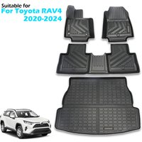 Car Floor Mats & Cargo Trunk Liners Compatible for 2020 - 2025 Toyota RAV4 Hybrid LHD RHD All-Weather TPE Rubber Mat Protection