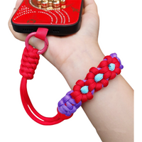 For Cell Phone Coarse Type Short Hand Lanyard Strap Wrist Chain Handmade Weaving Bracelet Pendant Phone Outdoor Anti-Lost Rope