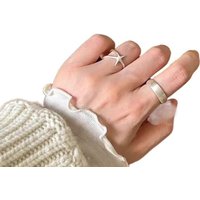 Personality Fashion 925 Sterling Silver Irregular Starfish Ring for Woman Girls Korean Opening Adjustable Jewelry Accessory Gift