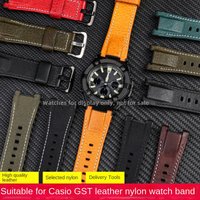 For Casio GST watch belt G-SHOCK GST-B100 W300 leather strap bracelet Canvas strap 410 310 S110 W130L S310 S210 S120 wristbands