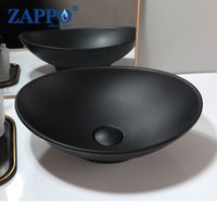 ZAPPO Oval Stone Resin Vessel Sink Small Black Bathroom Sink Above Counter Top Art Basin Bowl Sinks For Bathroom,Hotel 4 Color