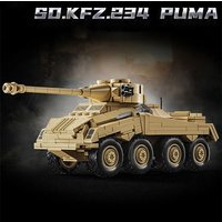 WW2 Germany Military Sd.Kfz.234 Armored Vehicle Tank Model Building Blocks ISU-152 Heavy Assault Gun Tank Bricks Weapon Toy Gift