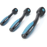 LIBRATON 3-Piece 1/4", 3/8", 1/2"Ratchet Set, Ratchet Handle with Teardrop Head and Comfort Grip, Reversible Design, 72-Tooth