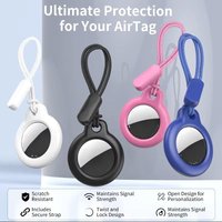 AirTag protective case with lanyard, scratch-resistant, 360-degree all-around protection, AirTag keychain accessory, AirTag stor