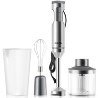 Hand Immersion Blender Powerful 4-in-1,Stainless Steel Stick Food Mixer,700ml Mixing Beaker,500ml Processor,Whisk