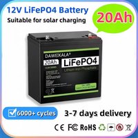 Batterie LiFePO4 12V 20Ah avec BMS intégré, batterie rechargeable au phosphate de fer et de lithium à cycle profond pour scooter enfant, bateau, moteur marin, sans taxes