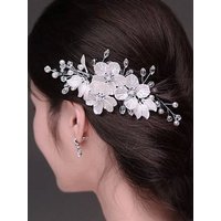 New white side shell petals hand-beaded hair clips bride wedding hairpin headdress dress accessories