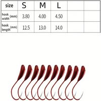 20pcs Red Bionic Skyward Hooks - Imitation Lead Fishing Hooks with Barbs, Traditional Overturned Design for Thousand Fish