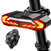 Top-Smart Bike Tail Light With Turn Signal And Brake Light Anti Theft Bike Alarm With Remote,IP65 Waterproof Bike Rear Light