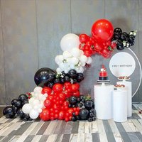 128pcs black red white latex balloon arch set for birthdays, weddings, gender reveal, bachelorette party, family reunion
