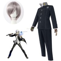 Persona 4 Yasogami Yu Cosplay Costume Wig Men Clothes Anime RPG Game Cosplay Seta Soji High School Uniform Halloween Party Set