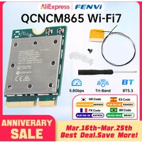 fenvi WiFi 7 QCNCM865 M.2 Card Bluetooth 5.3 Up to 5.8Gbps with Antennas Wireless Network Adapter WiFi 6E WiFi6 for Windows 11