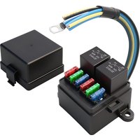 12/24V Pre-Wiring 6 Ways Automotive Relay&Fuse Box 4Pin JD1912 40A Relay and 6 Ways ATC/ATO Blade Fuses for Cars Truck Marine RV