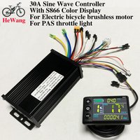 AliExpress 30A sine wave controller 750W 1000W + S866 color display, For e-Bike brushless motor PAS throttle light No. 2 protocol e-scooter