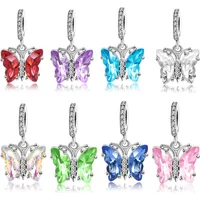 925 Sterling Silver Butterfly Charms Beads Fit Original Bracelets Bag Keychain Charms Beads Pendant Diy Women Jewelry Gift