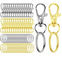 50PCS Key Chain Hook With Key Ring Metal Rotating Lobster Clasp Used For Key Chain Clip Lanyard Jewelry Making Handicrafts