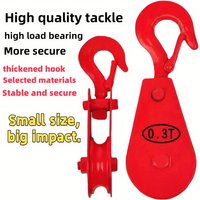 Compact 0.3T Multi-Purpose Lifting Pulley Durable Iron Ideal Material Handling & Rigging Construction Workers & DIY Enthusiasts