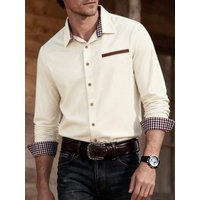 2025 Men's Long Sleeve Anti Wrinkle Dress Shirt Comfortable and Fashionable Vacation Outdoor Office High Quality Top with 14 Col