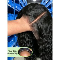 100% Real Virgin Human Hair Wear and Go Glueless Wigs Human Hair Pre Plucked Pre Cut 7x5 HD Lace 250 Density Deep Wave Lace Front Wigs Human Hair Natural Hairline 30 40Inch No Glue Curly Lace Frontal