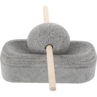 1Set Natural Basalt Stone Mortar and Pestle Set Heavy Duty Manual Grinding Tool for Spices Herbs Medicinal Ingredients Kitchen