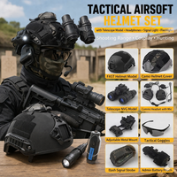Full Tactical FAST Helmet Set with L4G24 NVG Mount Model Goggles Headset Flashlight Battery Pouch for Airsoft Paintball CS Game