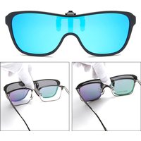 2026 Trending Clip On Sunglasses Large Frame Men Polarized Flip Up Sun Glasses Driving Adapt Mirror Blue Red Polarising Lens