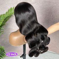 Body Wave 5x5 Transparent Lace Closure Wigs 100% Raw Virgin Human Hair #1B Natural Color 200% Preplucked Bleached Knots Lace Wig