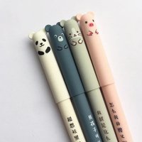 4 Pcs/Set Kawaii Pig Bear Cat Mouse Erasable Gel Pen School Office Supplies Stationery Cute Gift 0.35mm Blue Black Ink Student