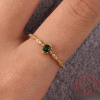 925 Sterling Silver Fashion Vintage Marquise Green Zircon Rings for Women Anniversary Party Ring Luxury Quality Fine Jewelry image 4