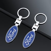 1Pcs Car Emblem Keychain Metal Key Ring Accessories For Ford Focus Fiesta Puma Ranger Kuga MK7 MAX YSH-FORD