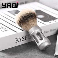 2026 Flash Sale!YAQI 24mm Bandstand 24mm Matte Chrome Metal Handle Silvertip Badger Hair Shaving Brush for men
