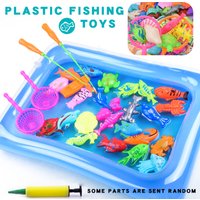 28 Fishing Toys (Randomly Colored), Plastic Floating Fish, Colorful Marine Animals, Fishing Toys, Water Table, Bathtub, Swimming