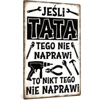 Putuo Decor 1pc Polish Vintage Metal Sign, "If DAD Can't Fix It, No One Can," Wall Art Decor for Home, Garage
