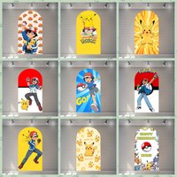 Pokemon Arch Theme Photography Background Custom Boy's Happy Birthday Party Decoration Banner Provide Portrait Photo Shoot Props