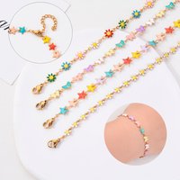 1Pcs Stainless Steel For Women Bohemia Colorful Enamel Daisy Star Butterfly Flower Minimalist Bracelets Necklace Jewelry Gift