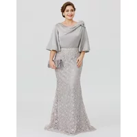 Customized 2026 Elegant Plus Size Mermaid Lace Mother of The Bride Dresses with Half Sleeves Wedding Guest Dress Floor Length