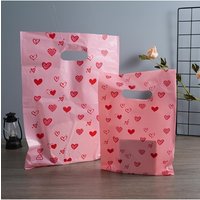 50/100pcs of Heart-Shaped Pattern Thank-You Gift Bag - Pink Durable And Reusable - Ideal Choice for Clothing, Bookstores,Parties