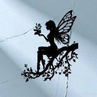 Butterfly Branch Iron Wall Art, Black Metal Silhouette, Elegant Home Decor Ornament