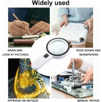 30X Magnifying Glass Loupe 12 LED with UV Light Handheld Portable for Reading Stamp Jewelry Watch Repair