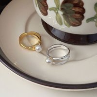 925 Sterling Silver Irregular Pearl Rings For Women Aesthetic Luxury Jewelry Accessories Wholesale Jewellery Money 925