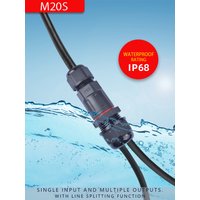 IP68 1 In Multi-Out M20S 2P 3P 4P Waterproof Connector Nylon Assembled Cable Split Connector 0utdoor Lighting Sealer Connector