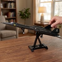SR-71 Blackbird Military Aviation Fighter Jet Building Blocks Kit Aerospace Airplane Model with Display Stand Collectible Gift