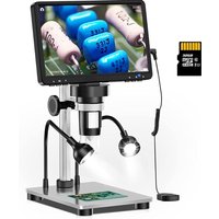 Elikliv DM9 7'' Digital Microscope 50X-1200X Video Microscope Camera Adjustable HD LCD For PCB Electronics Soldering Tools